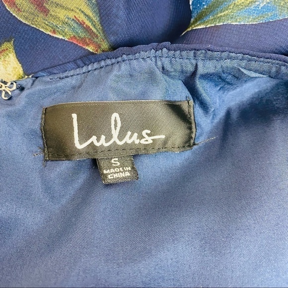 Lulu’s Aubree Navy Blue Floral Lace Up Maxi Dress Size S - Picture 12 of 14